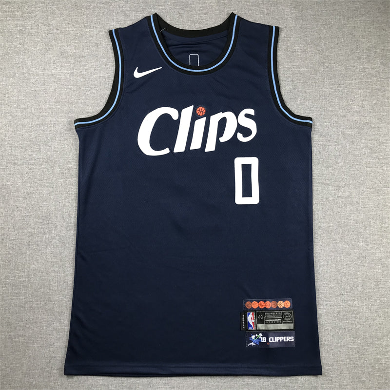 Men's LA Clippers Russell Westbrook #0 Navy 2023/24 Swingman Jersey - City Edition