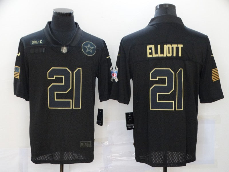 Men's Dallas Cowboys #21 Ezekiel Elliott Black Player Jersey