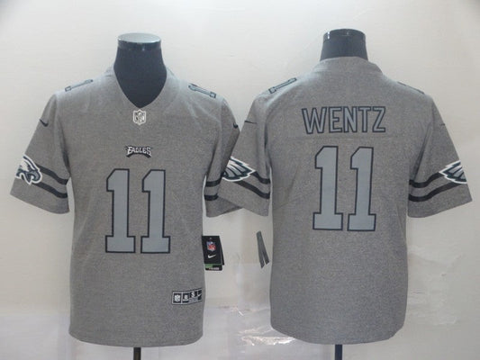 Men's Philadelphia Eagles Carson Wentz #11 Gray Team Game Jersey