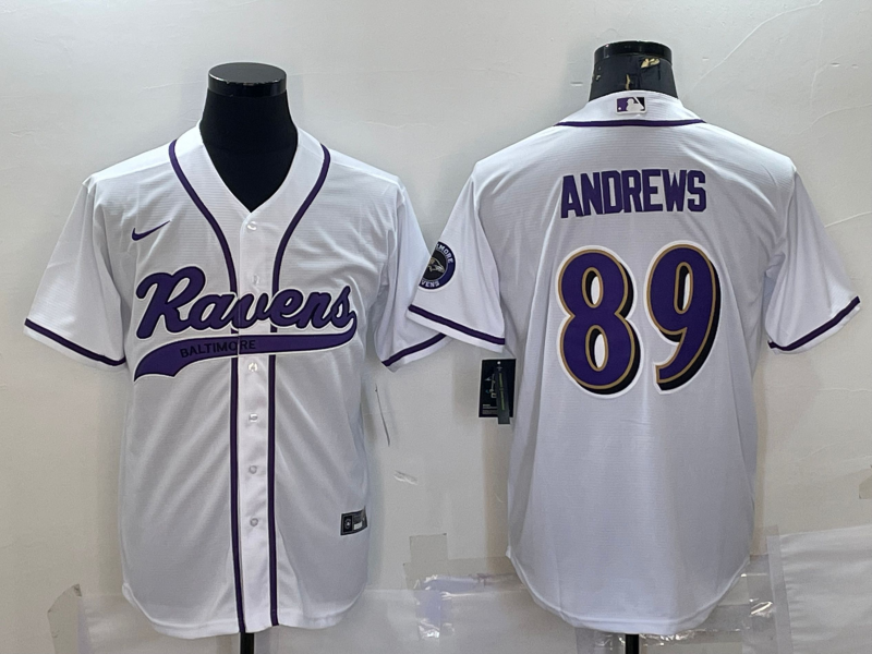 Men's Baltimore Ravens Mark Andrews #89 White Game Jersey Joint Edition