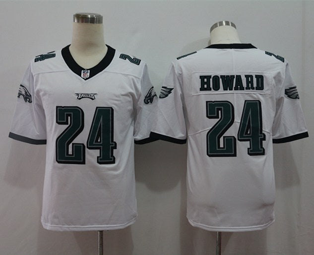 Men's Philadelphia Eagles Jordan Howard #24 White Game Jersey