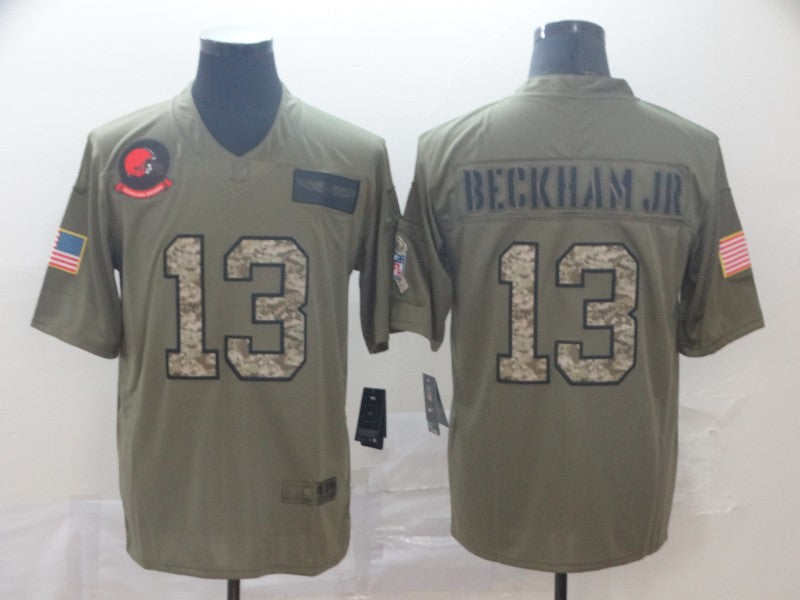 Men's Cleveland Browns Odell Beckham Jr. Olive Player Game Jersey