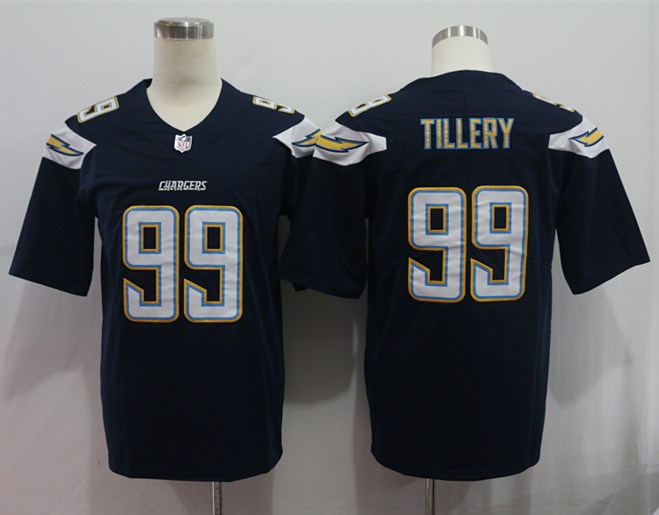 Men's Los Angeles Chargers Jerry Tillery #99 Navy Game Jersey