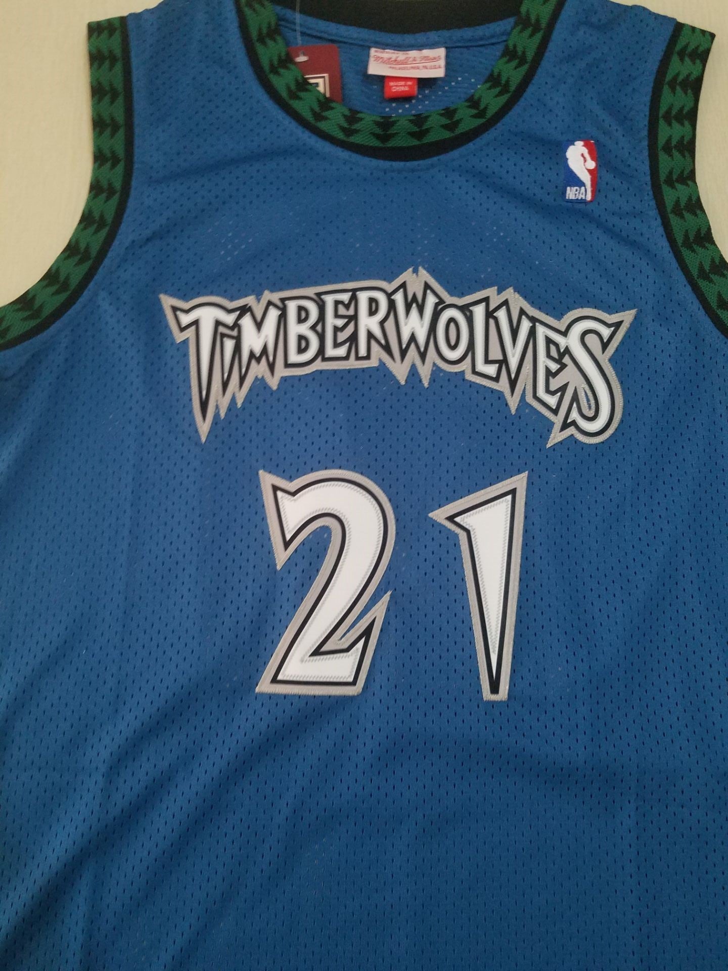 Men's Minnesota Timberwolves #21 Kevin Garnett Hardwood Classics Swingman Jersey