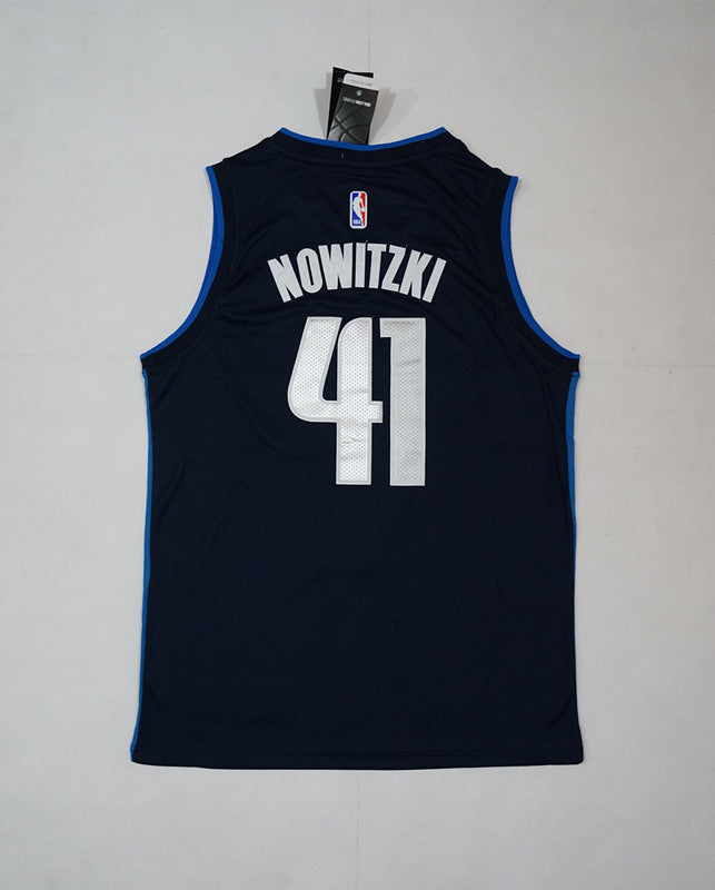 Men's Dallas Mavericks Dirk Nowitzki #41 NBA Replica Swingman Jersey -Retro Blue