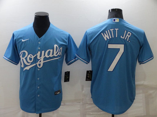 Men's Kansas City Royals Bobby Witt Jr. #7 Blue Replica Baseball Jersey