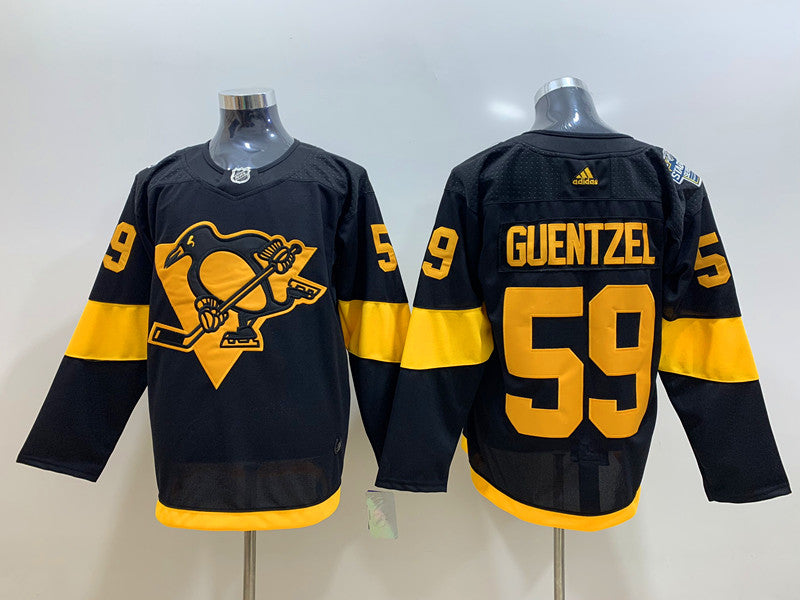 Men's Pittsburgh Penguins Jake Guentzel #59 Black Game Jersey