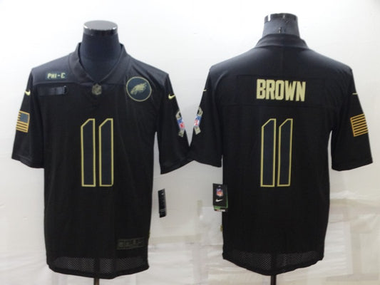 Men's Philadelphia Eagles A.J. Brown #11 Black Player Game Jersey