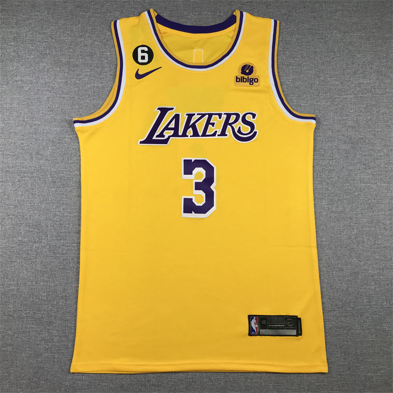 Men's Los Angeles Lakers Anthony Davis #3 Gold 2022/23 Swingman Jersey - Icon Edition