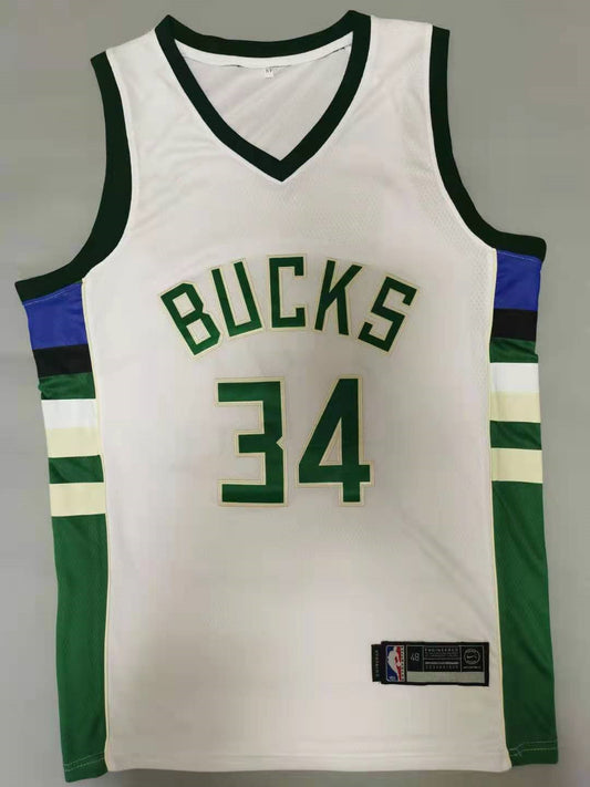 Men's Milwaukee Bucks Giannis Antetokounmpo #34 NBA White Player Jersey