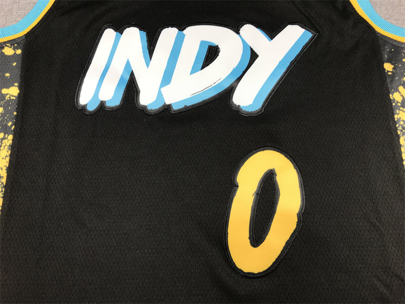 Men's Indiana Pacers Tyrese Haliburton #0 Black 2023/24 Swingman Jersey - City Edition