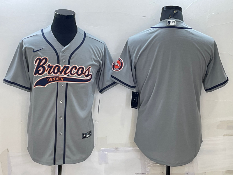 Men's Denver Broncos Gray Blank Jersey