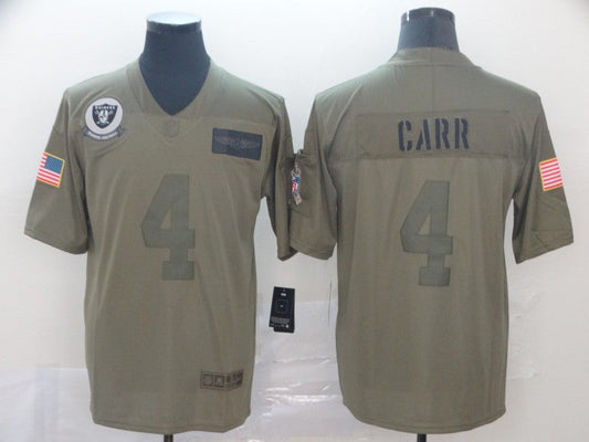 Men's Las Vegas Raiders Derek Carr #4 Brown Game Jersey