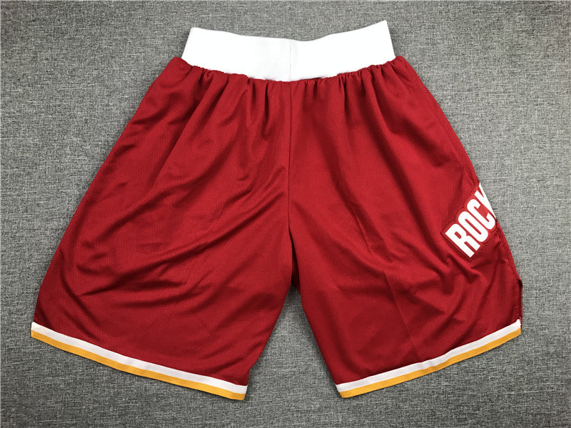 Men's Houston Rockets Red Throwback Basketball Shorts