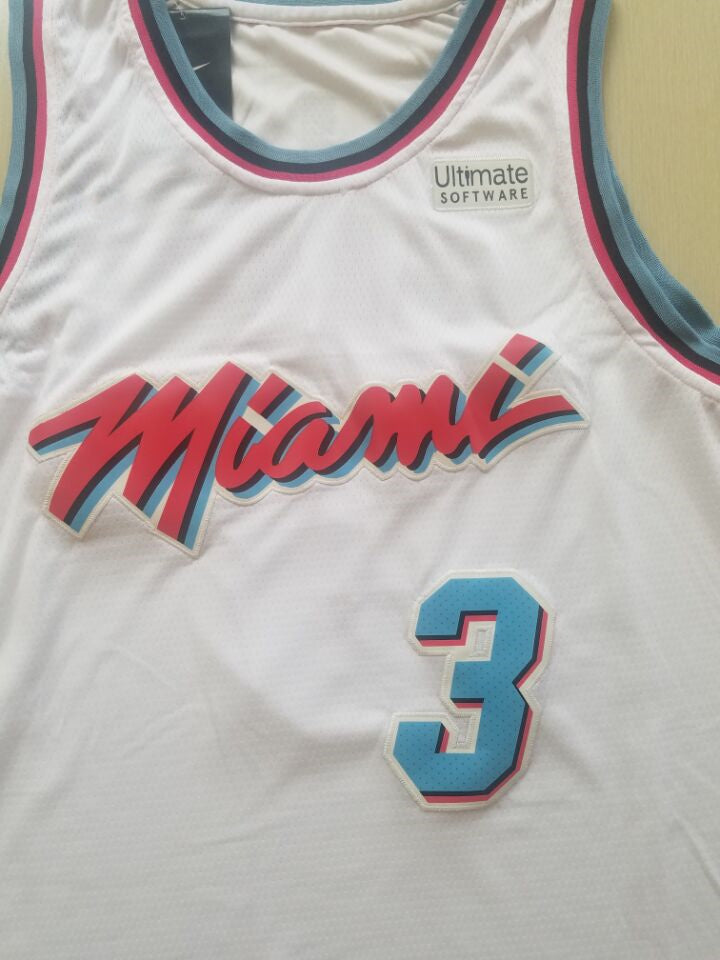 Men's Miami Heat Dwyane Wade #3 NBA White Swingman Player Jersey