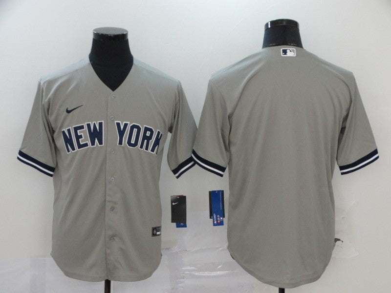 Men's New York Yankees Gray Replica Blank Jersey