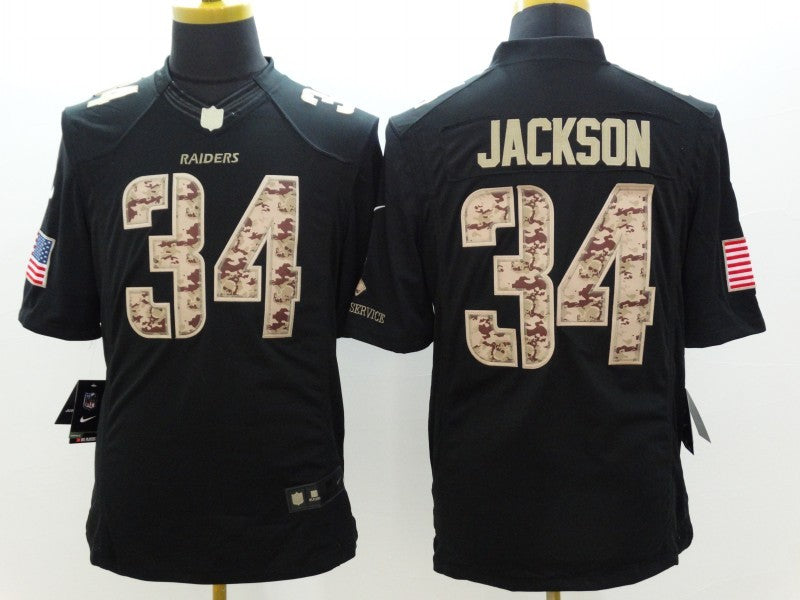 Men's Las Vegas Raiders Bo Jackson #34 Black Player Jersey