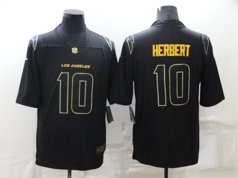 Men's Los Angeles Chargers Justin Herbert #10 Black Game Player Jersey