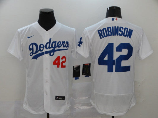 Men's Los Angeles Dodgers Jackie Robinson #42 White Replica Player Jersey