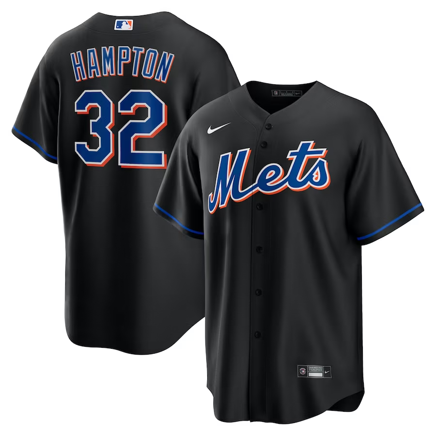 Men's New York Mets Mike Hampton #32 Black 2022 Alternate Replica Player Jersey