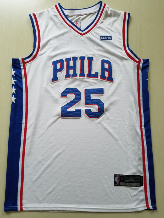 Men's Philadelphia 76ers Ben Simmons #25 White Swingman Jersey