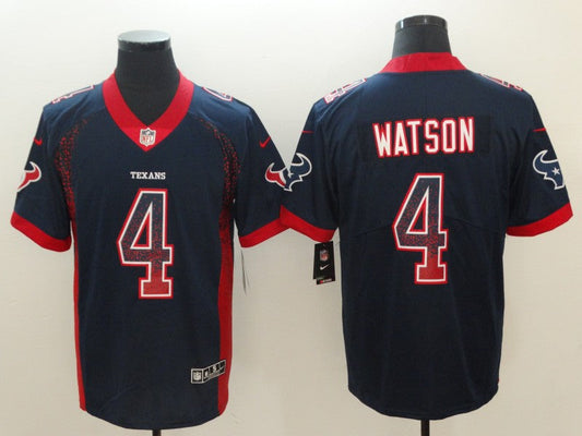 Men's Houston Texans Deshaun Watson #4 Navy Game Player Jersey