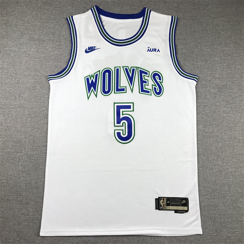 Men's Minnesota Timberwolves Anthony Edwards #5 White Swingman Jersey