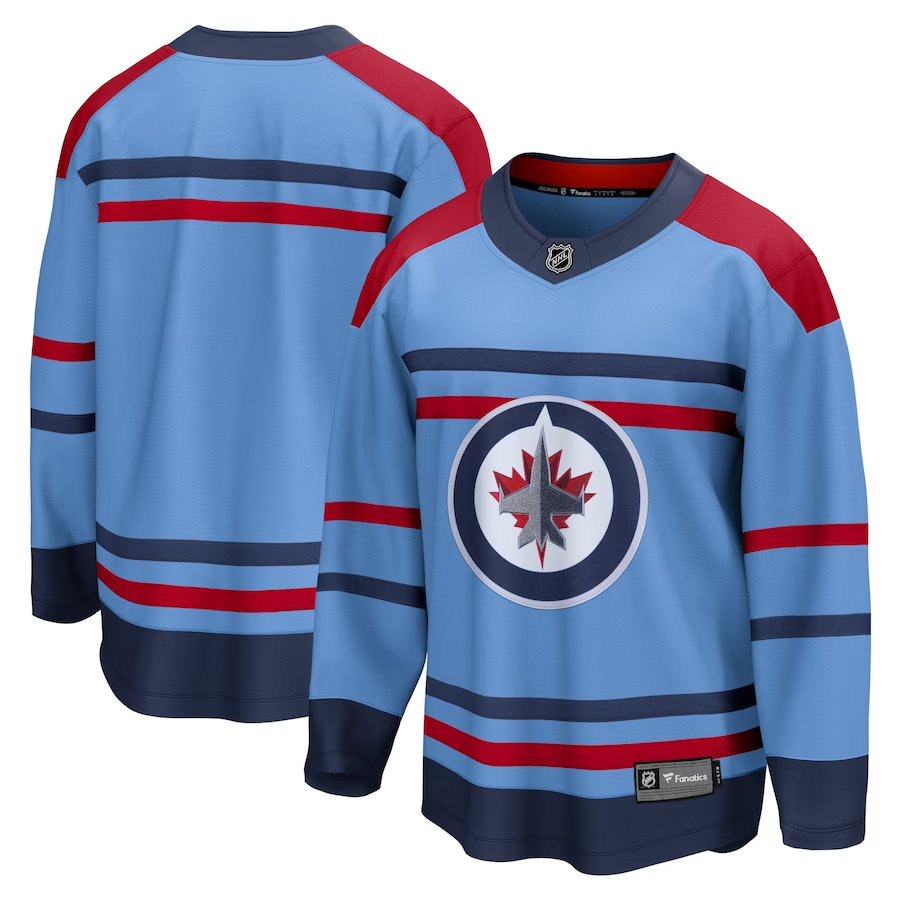 Men's Winnipeg Jets Light Blue Anniversary Premier Breakaway Blank Jersey