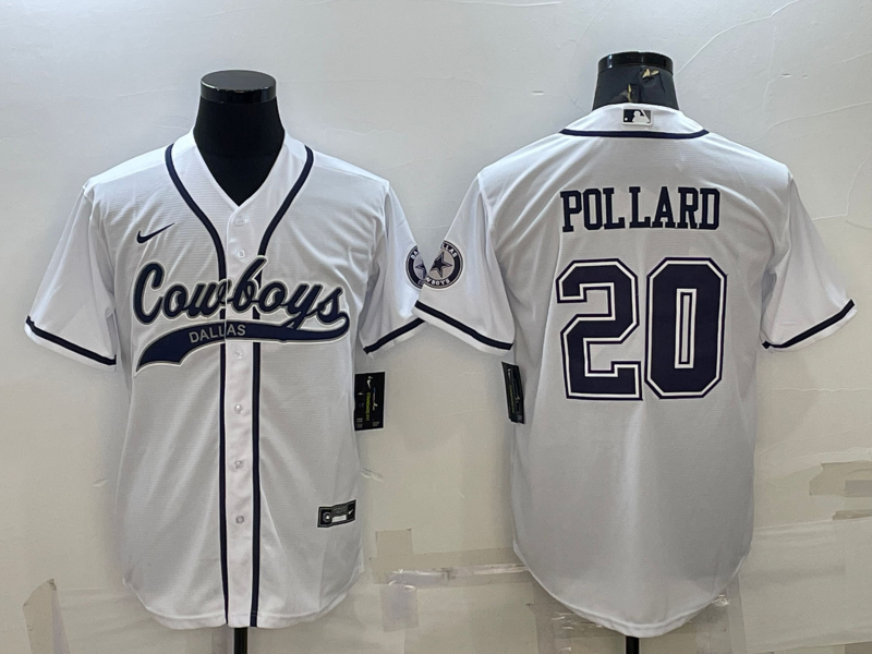 Men's Dallas Cowboys Tony Pollard #20 White Game Jersey Joint Edition