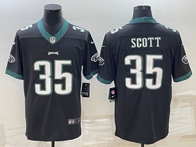 Men's Philadelphia Eagles Boston Scott #35 Black Game Jersey