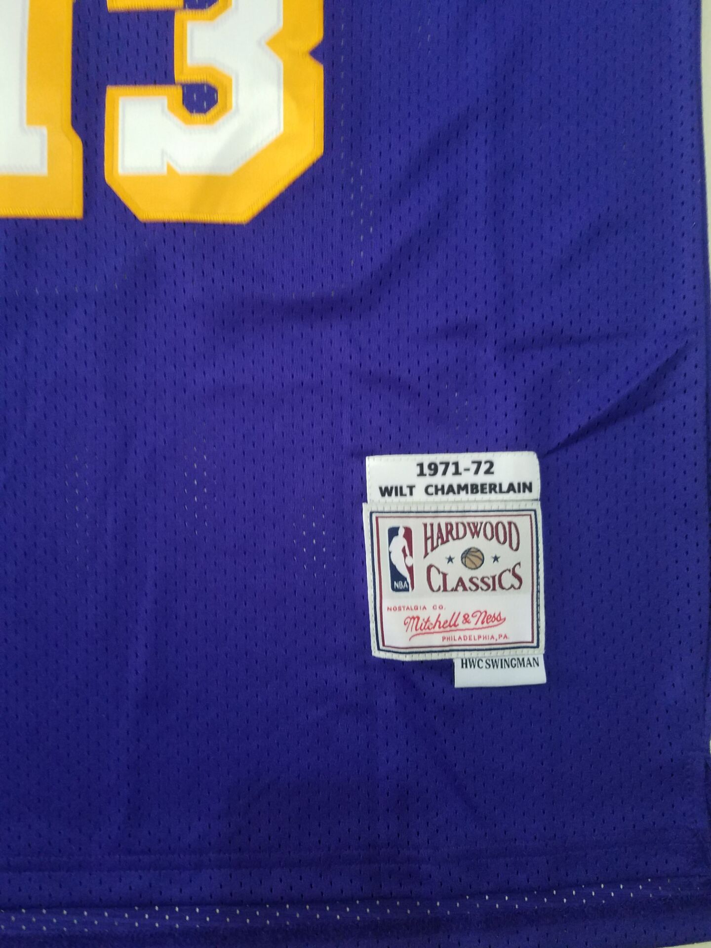 Men's Los Angeles Lakers Wilt Chamberlain #13 NBA Swingman Jersey - Retro Purple