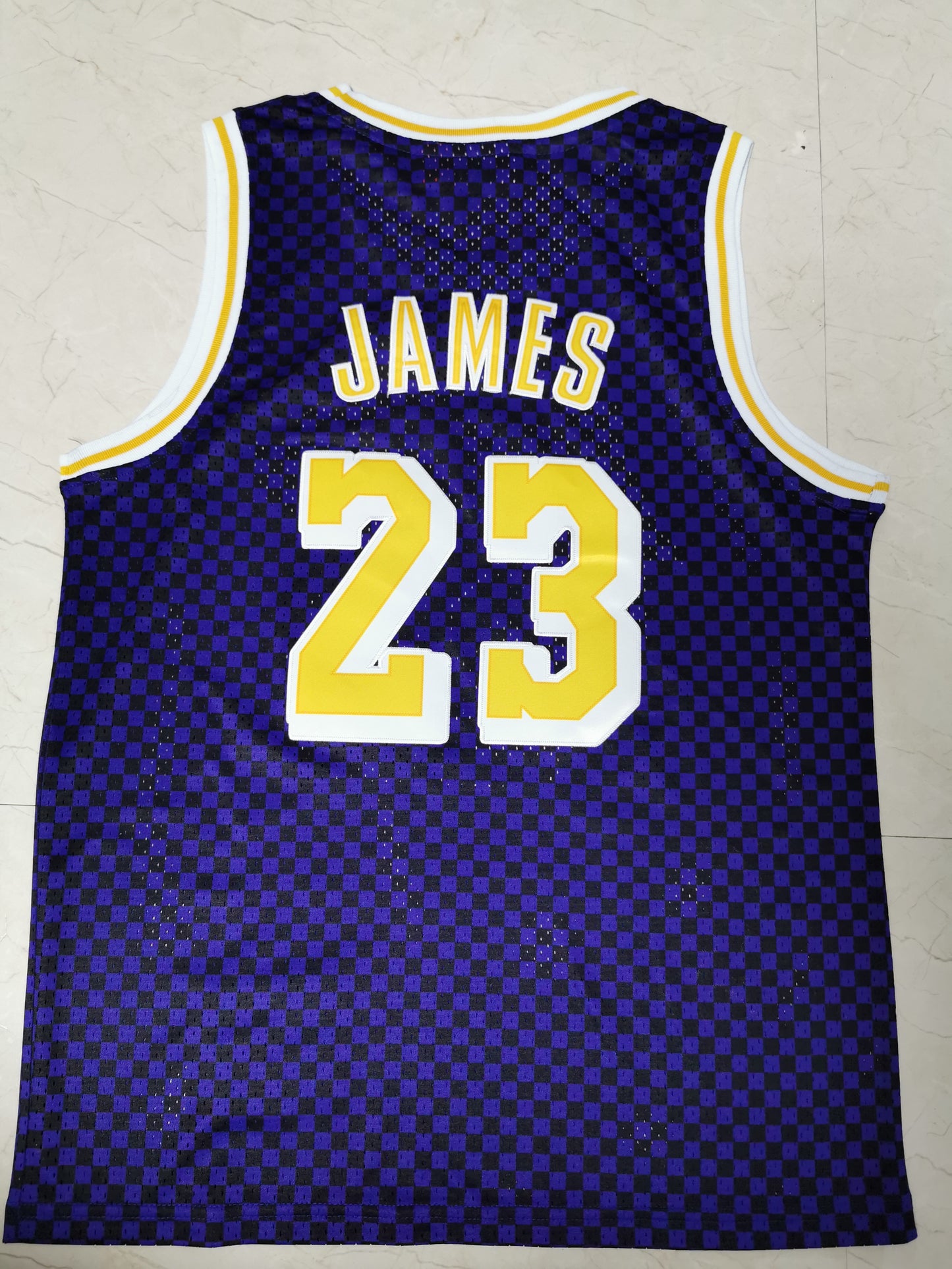 Men's Los Angeles Lakers LeBron James #23 NBA Retro Purple Swingman Jersey