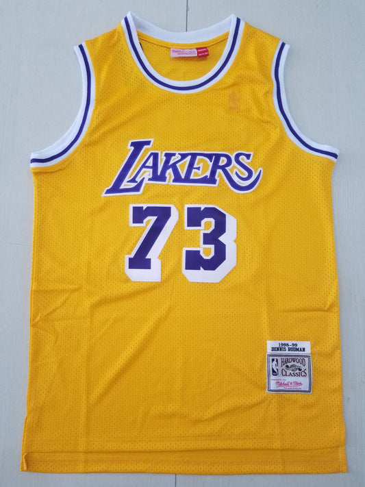 Men's Los Angeles Lakers Dennis Rodman Classics Swingman Jersey - Retro Yellow