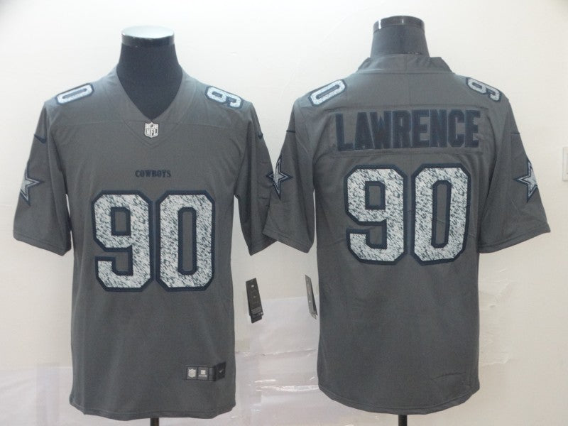 Men's Dallas Cowboys DeMarcus Lawrence #90 Gray Game Jersey