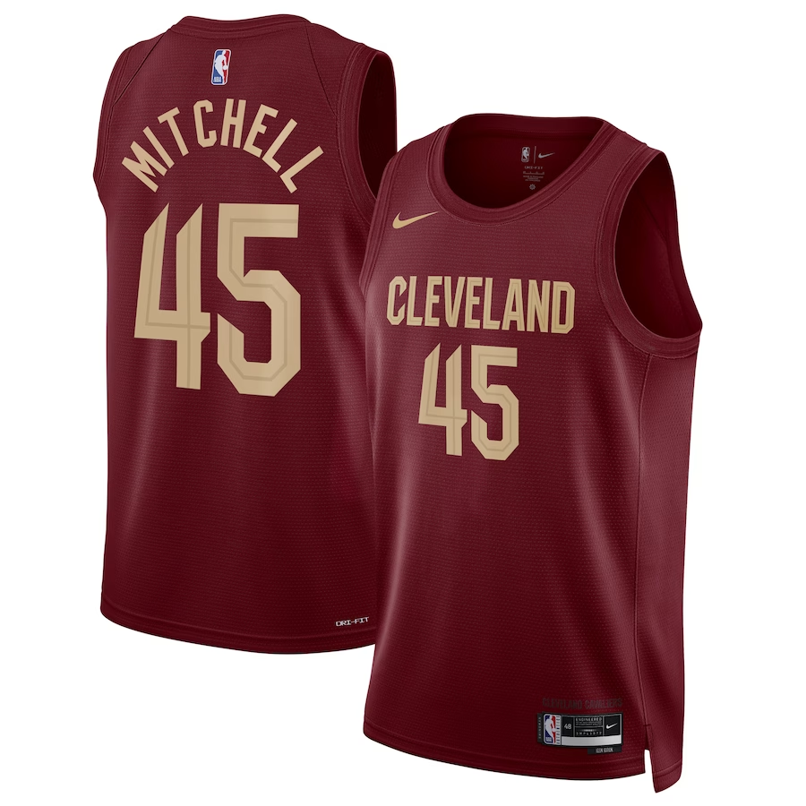 Men's Cleveland Cavaliers Donovan Mitchell #45 Burgundy Swingman Jersey - Icon Edition