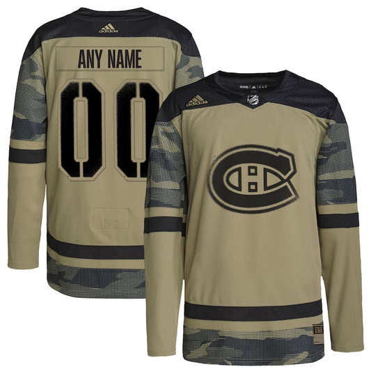 Men's Montreal Canadiens Camo Military Appreciation Team Custom Jersey