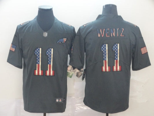 Men's Philadelphia Eagles Carson Wentz #11 Black Player Game Jersey