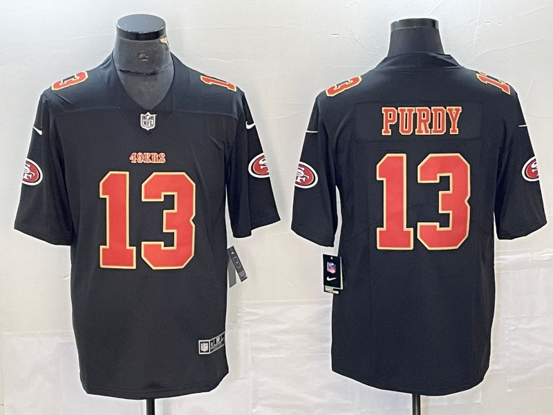 Men's San Francisco 49ers Brock Purdy #13 Carbon Black Fashion Game Jersey