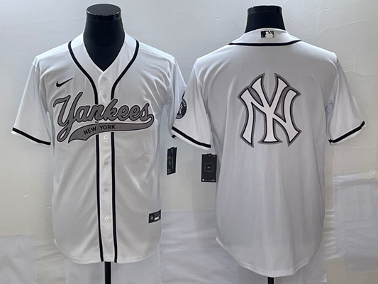 Men's New York Yankees White Replica Player Jersey Joint Edition