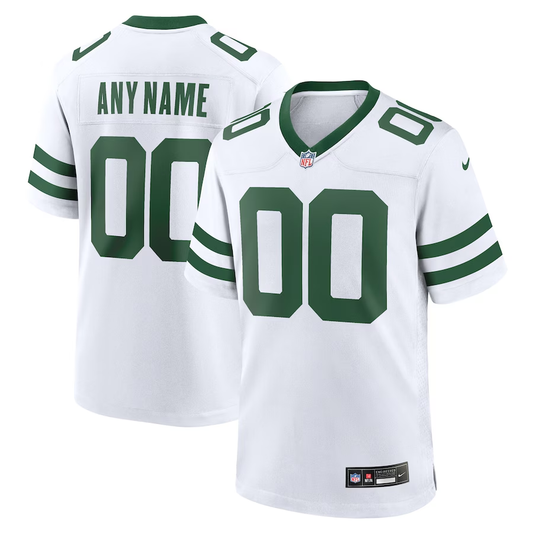 Custom New York Jets White Legacy Game Jersey