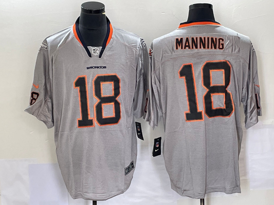 Men's Denver Broncos Peyton Manning #18 Gray Game Jersey