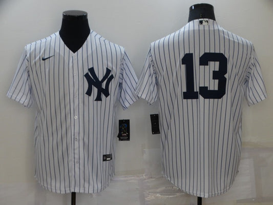 Men's New York Yankees Alex Rodriguez #13 White Replica Player Name Jersey