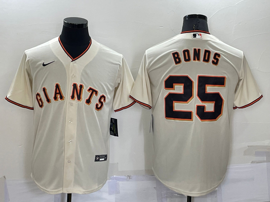 Men's San Francisco Giants Barry Bonds #25 Beige Replica Baseball Jersey