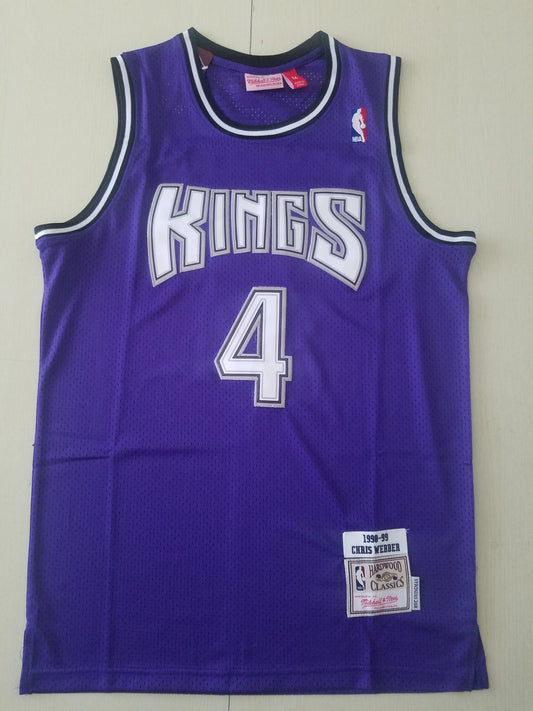 Men's Sacramento Kings Chris Webber #4 purple Retro jersey