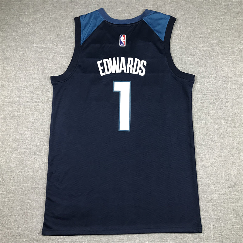 Men's Minnesota Timberwolves Anthony Edwards #1 Navy 2022/23 Swingman Jersey - Icon Edition