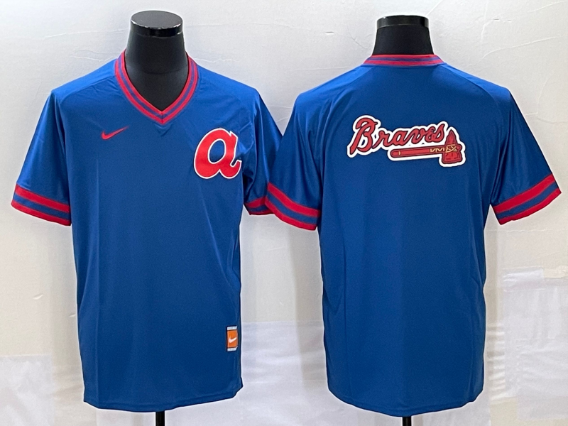 Men's Atlanta Braves Blue Cooperstown Collection Team Jersey