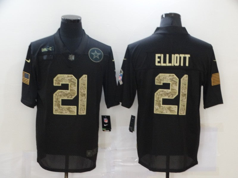 Men's Dallas Cowboys #21 Ezekiel Elliott Black Game Player Jersey