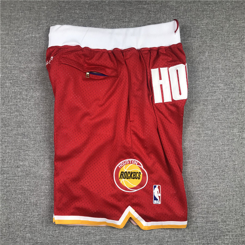 Men's Houston Rockets Red Hardwood Classics Basketball Shorts