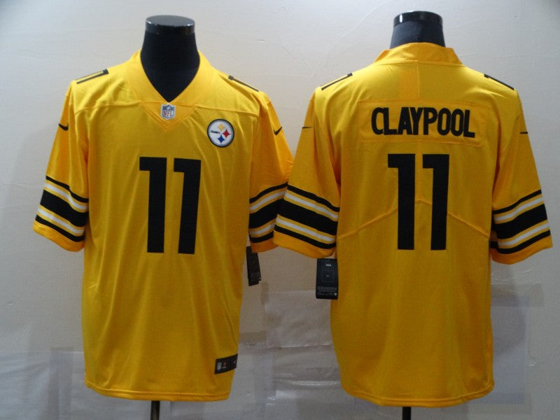 Men's Pittsburgh Steelers Chase Claypool #11 Gold Inverted Team Game Jersey