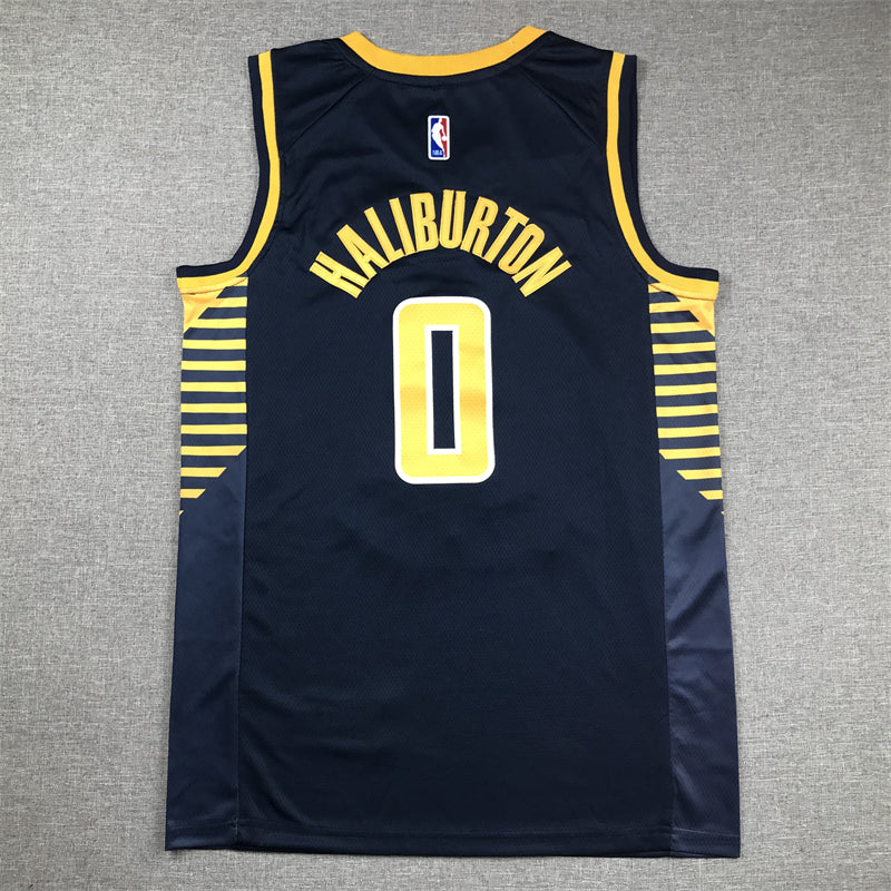 Men's Indiana Pacers Tyrese Haliburton #0 Navy Swingman Jersey - Icon Edition